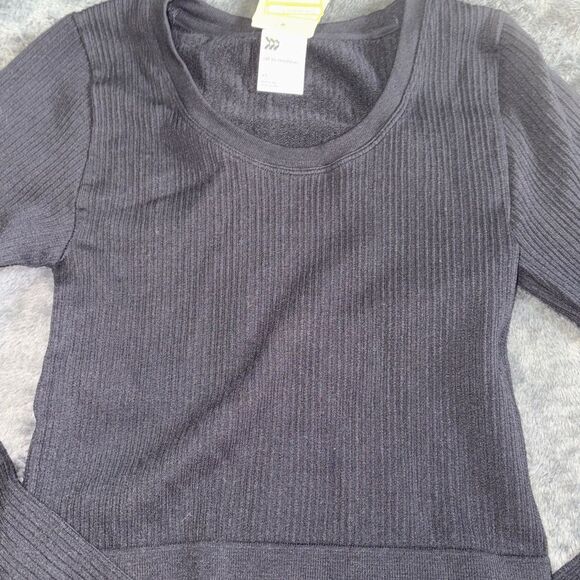 Nwt XS modal black rib seamless long sleeve shirt - Picture 2 of 4